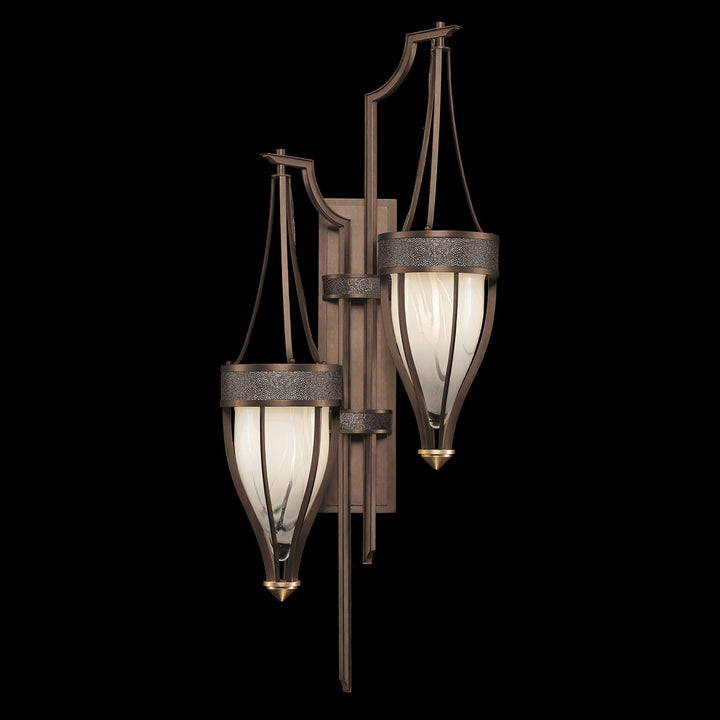 Fine Art Handcrafted Lighting Mirage 41.5"H Sconce 100041 in Standard Bronze, Brass, Pebble (100041-211)