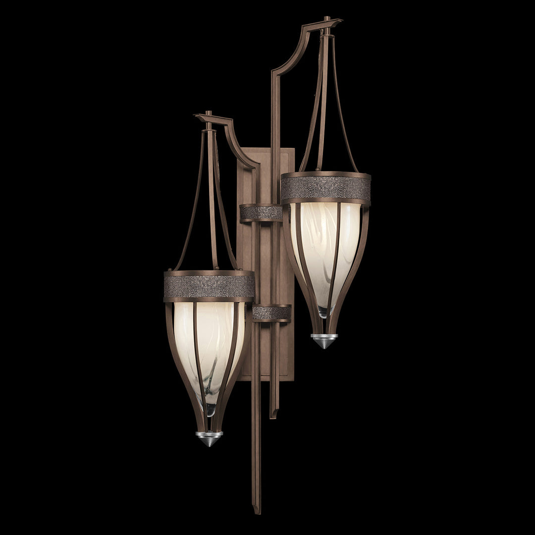 Fine Art Handcrafted Lighting Mirage 41.5"H Sconce 100041 in Standard Bronze, Nickel, Pebble (100041-221)