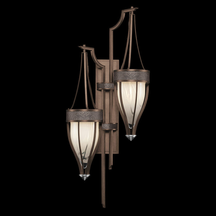 Fine Art Handcrafted Lighting Mirage 41.5"H Sconce 100041 in Standard Bronze, Nickel, Pebble (100041-221)