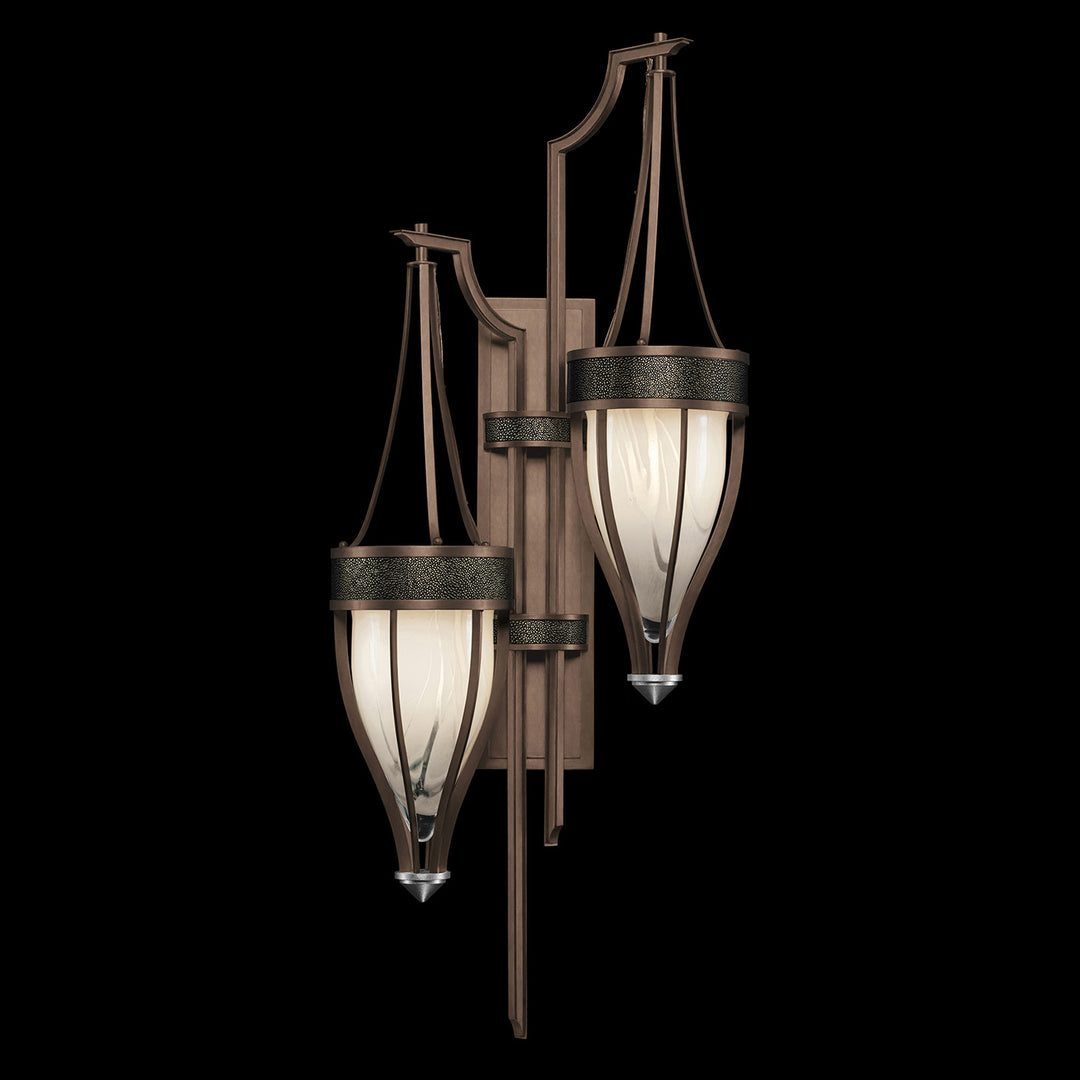 Fine Art Handcrafted Lighting Mirage 41.5"H Sconce 100041 in Standard Bronze, Nickel, Black Knight (100041-223)