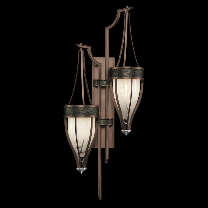 Fine Art Handcrafted Lighting Mirage 41.5"H Sconce 100041 in Standard Bronze, Nickel, Black Knight (100041-223)