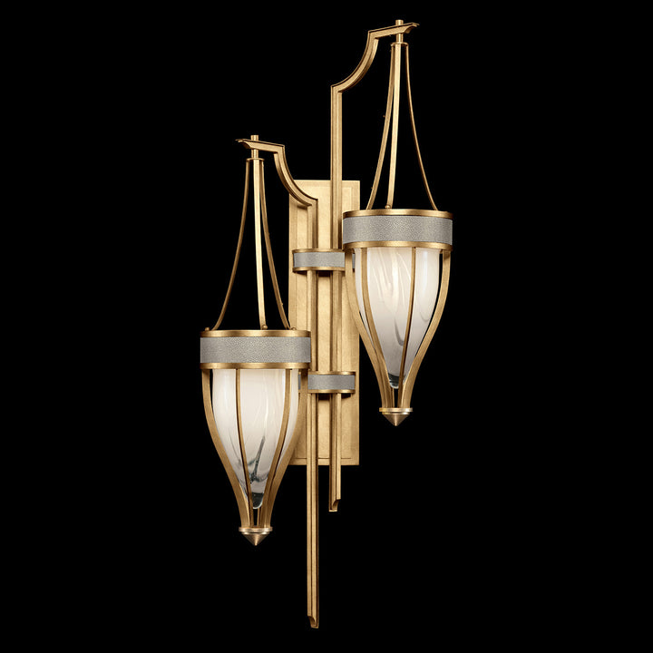 Fine Art Handcrafted Lighting Mirage 41.5"H Sconce 100041 in Standard Gold Leaf, Brass, Coco (100041-312)