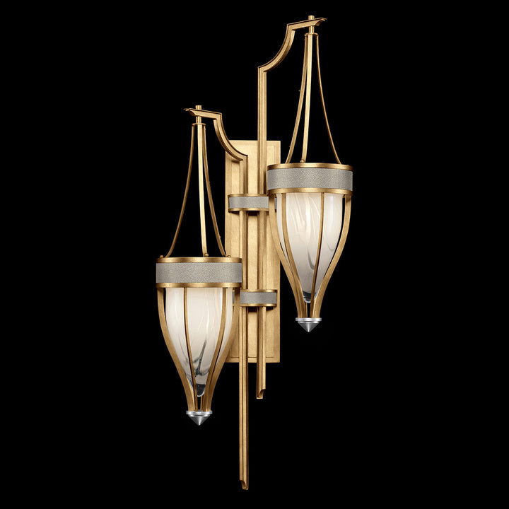 Fine Art Handcrafted Lighting Mirage 41.5"H Sconce 100041 in Standard Gold Leaf, Nickel, Coco (100041-322)