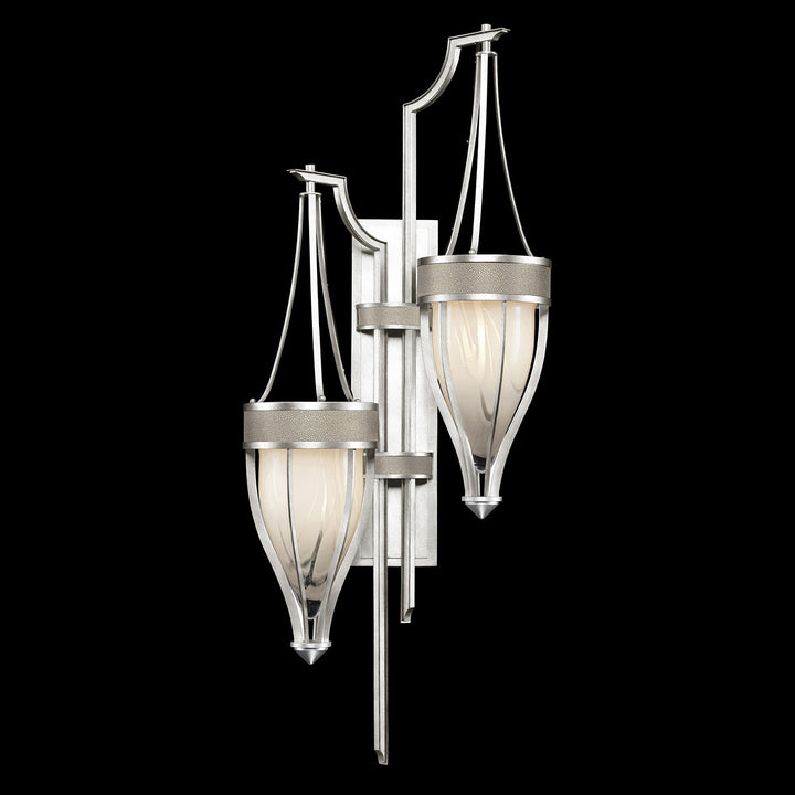 Fine Art Handcrafted Lighting Mirage 41.5"H Sconce 100041 in Standard Silver Leaf, Nickel, Coco (100041-422)