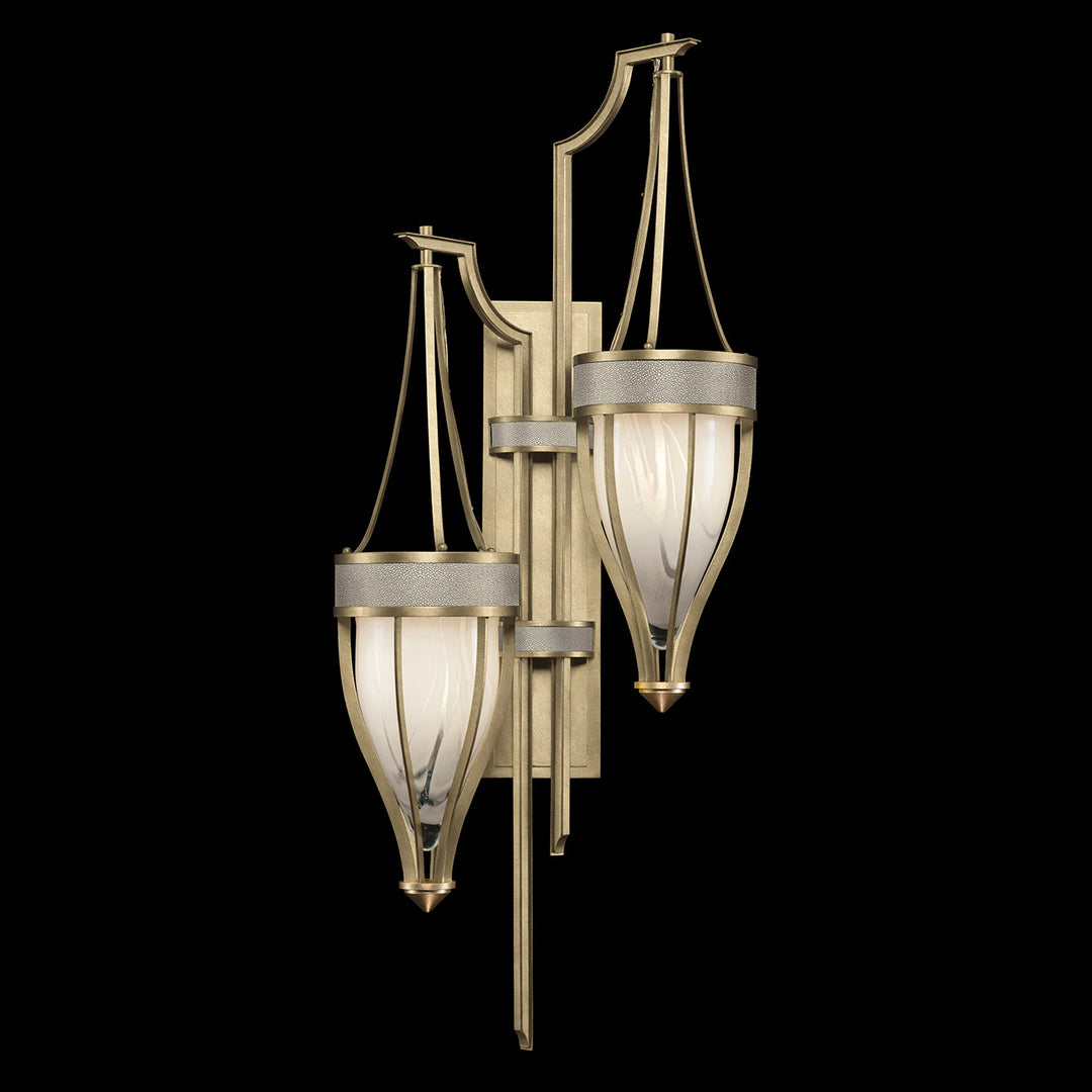Fine Art Handcrafted Lighting Mirage 41.5"H Sconce 100041 in Standard Soft Gold Leaf, Brass, Coco (100041-512)
