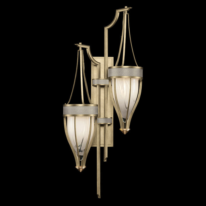 Fine Art Handcrafted Lighting Mirage 41.5"H Sconce 100041 in Standard Soft Gold Leaf, Brass, Coco (100041-512)