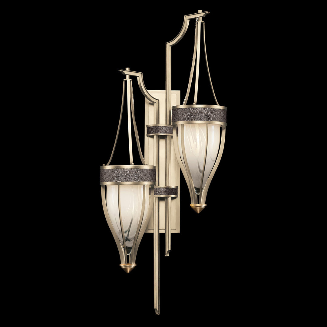 Fine Art Handcrafted Lighting Mirage 41.5"H Sconce 100041 in Champagne, Brass, Pebble (100041-611)