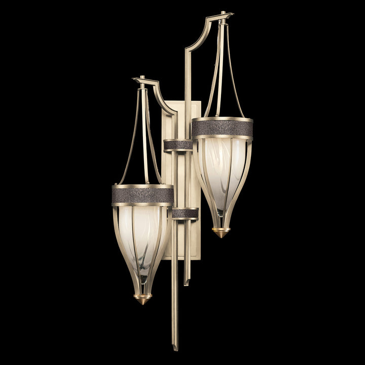 Fine Art Handcrafted Lighting Mirage 41.5"H Sconce 100041 in Champagne, Brass, Pebble (100041-611)