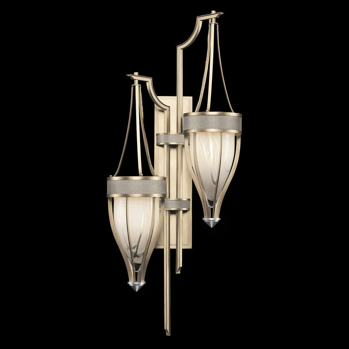 Fine Art Handcrafted Lighting Mirage 41.5"H Sconce 100041 in Champagne, Nickel, Coco (100041-622)