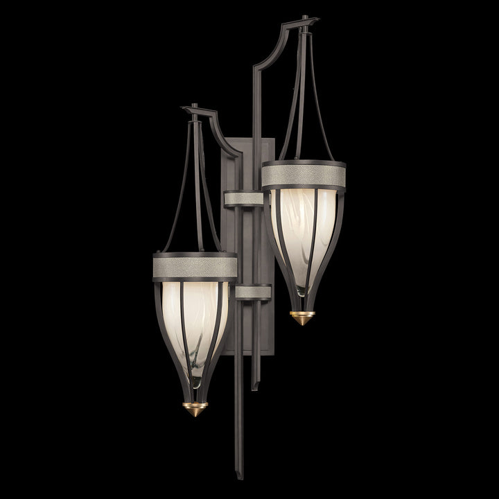Fine Art Handcrafted Lighting Mirage 41.5"H Sconce 100041 in Midnight Steel, Brass, Coco (100041-712)