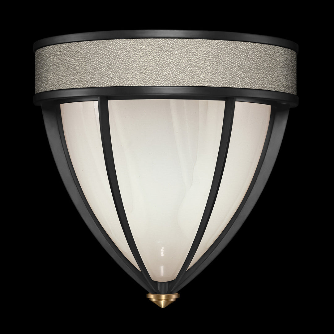Fine Art Handcrafted Lighting Mirage 12.25"H Sconce in Standard Black Iron, Brass, Coco (100043-112)