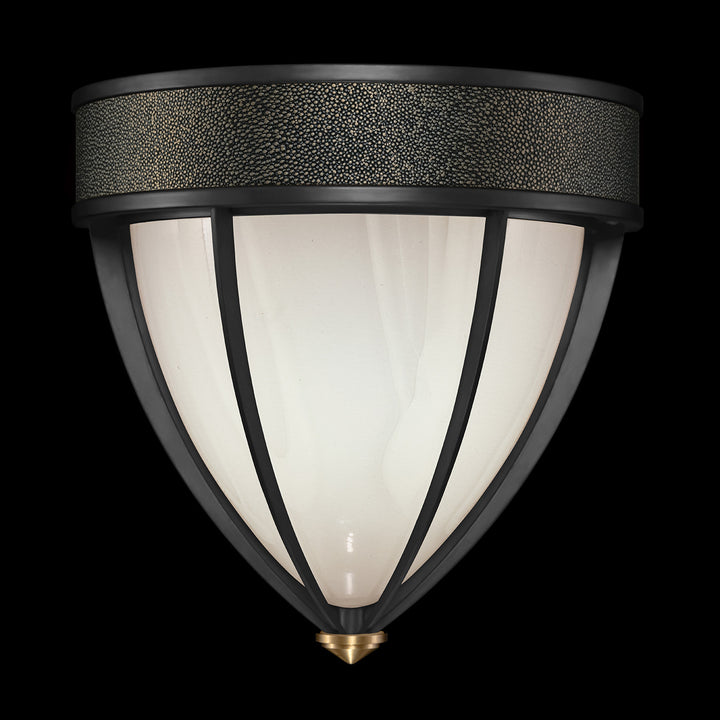 Fine Art Handcrafted Lighting Mirage 12.25"H Sconce in Standard Black Iron, Brass, Black Knight (100043-113)