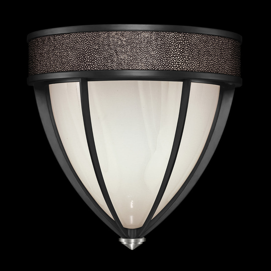 Fine Art Handcrafted Lighting Mirage 12.25"H Sconce in Standard Black Iron, Nickel, Pebble (100043-121)