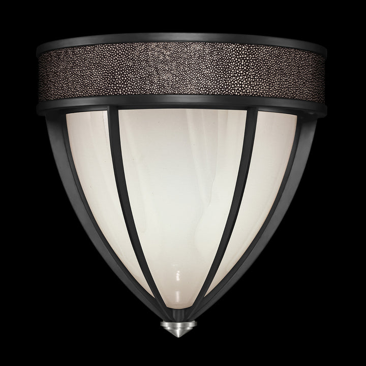 Fine Art Handcrafted Lighting Mirage 12.25"H Sconce in Standard Black Iron, Nickel, Pebble (100043-121)