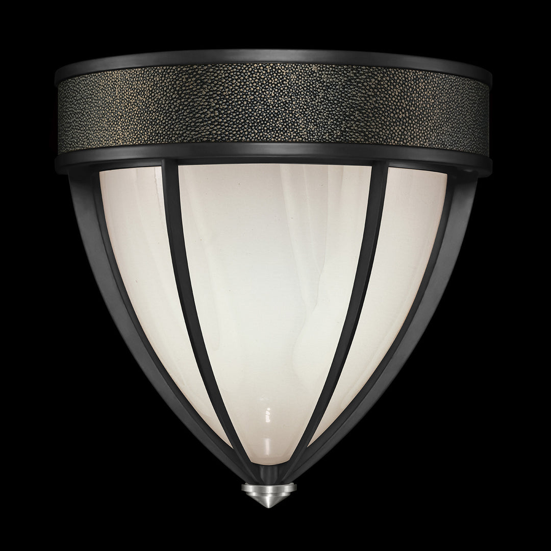 Fine Art Handcrafted Lighting Mirage 12.25"H Sconce in Standard Black Iron, Nickel, Black Knight (100043-123)