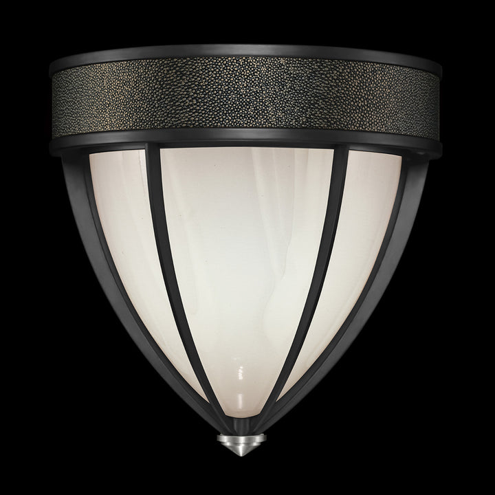 Fine Art Handcrafted Lighting Mirage 12.25"H Sconce in Standard Black Iron, Nickel, Black Knight (100043-123)