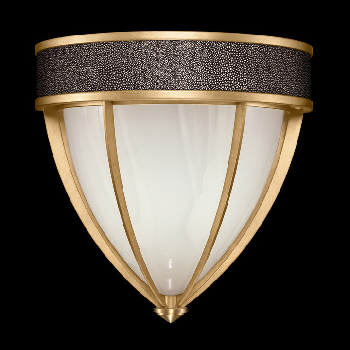 Fine Art Handcrafted Lighting Mirage 12.25"H Sconce in Standard Gold Leaf, Brass, Pebble (100043-311)