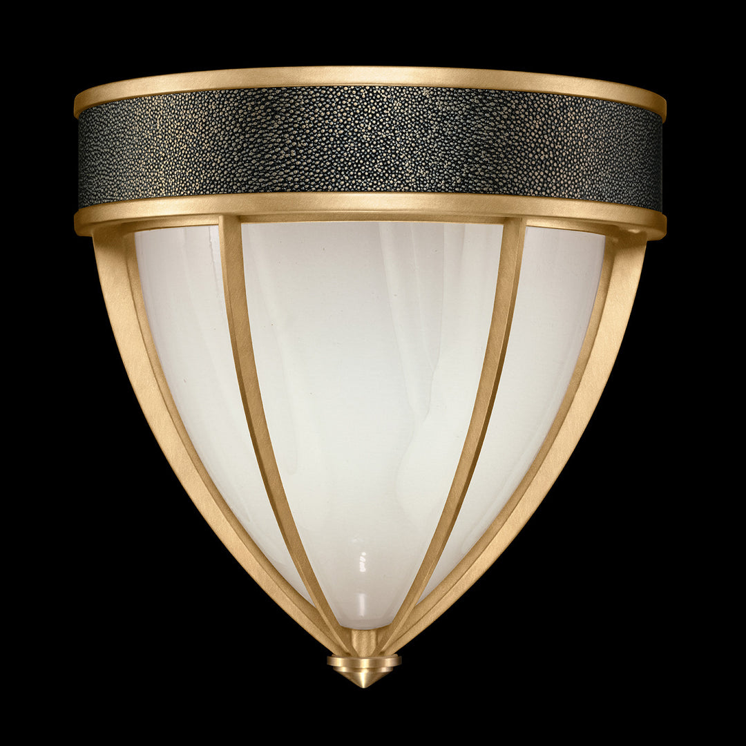 Fine Art Handcrafted Lighting Mirage 12.25"H Sconce in Standard Gold Leaf, Brass, Black Knight (100043-313)