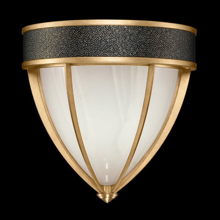 Fine Art Handcrafted Lighting Mirage 12.25"H Sconce in Standard Gold Leaf, Brass, Black Knight (100043-313)