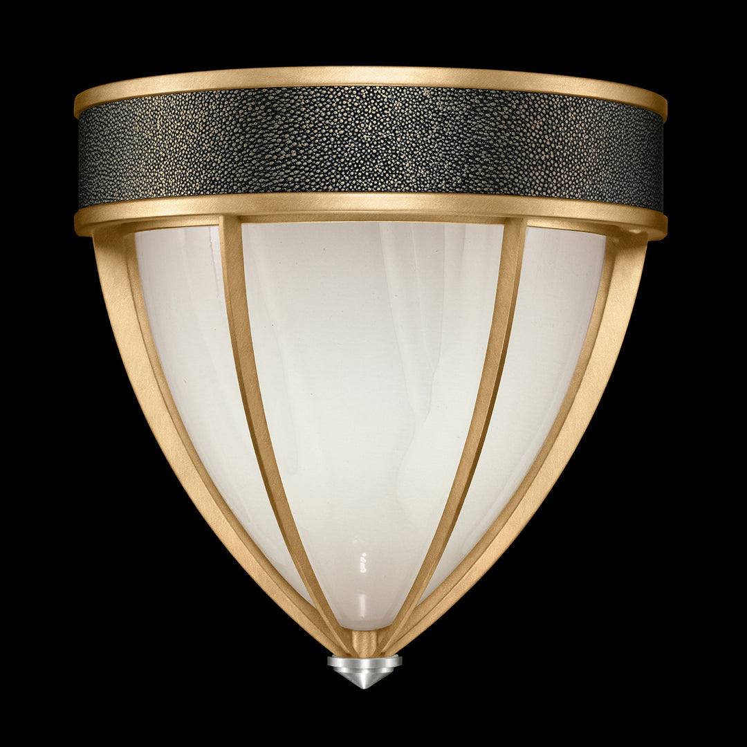 Fine Art Handcrafted Lighting Mirage 12.25"H Sconce in Standard Gold Leaf, Nickel, Black Knight (100043-323)