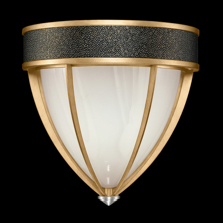 Fine Art Handcrafted Lighting Mirage 12.25"H Sconce in Standard Gold Leaf, Nickel, Black Knight (100043-323)