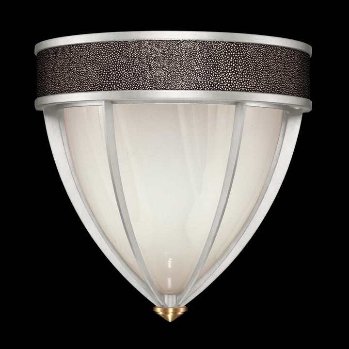 Fine Art Handcrafted Lighting Mirage 12.25"H Sconce in Standard Silver Leaf, Brass, Pebble (100043-411)