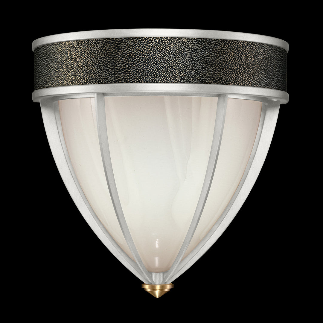 Fine Art Handcrafted Lighting Mirage 12.25"H Sconce in Standard Silver Leaf, Brass, Black Knight (100043-413)
