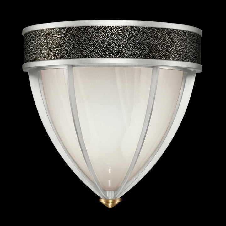 Fine Art Handcrafted Lighting Mirage 12.25"H Sconce in Standard Silver Leaf, Brass, Black Knight (100043-413)