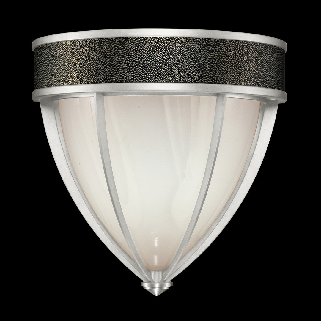 Fine Art Handcrafted Lighting Mirage 12.25"H Sconce in Standard Silver Leaf, Nickel, Black Knight (100043-423)