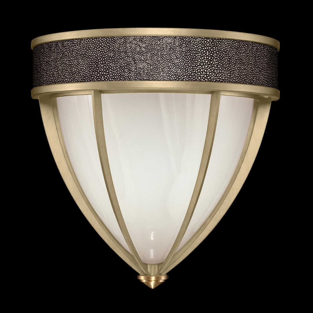 Fine Art Handcrafted Lighting Mirage 12.25"H Sconce in Standard Soft Gold Leaf, Brass, Pebble (100043-511)