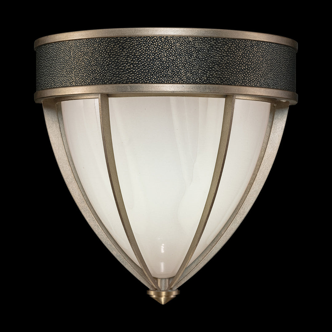 Fine Art Handcrafted Lighting Mirage 12.25"H Sconce in Standard Soft Gold Leaf, Brass, Black Knight (100043-513)