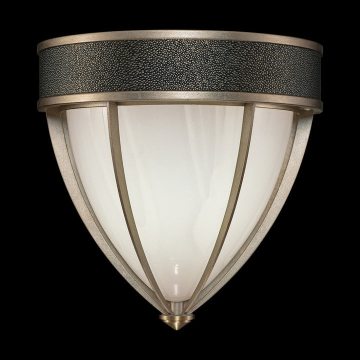 Fine Art Handcrafted Lighting Mirage 12.25"H Sconce in Standard Soft Gold Leaf, Brass, Black Knight (100043-513)
