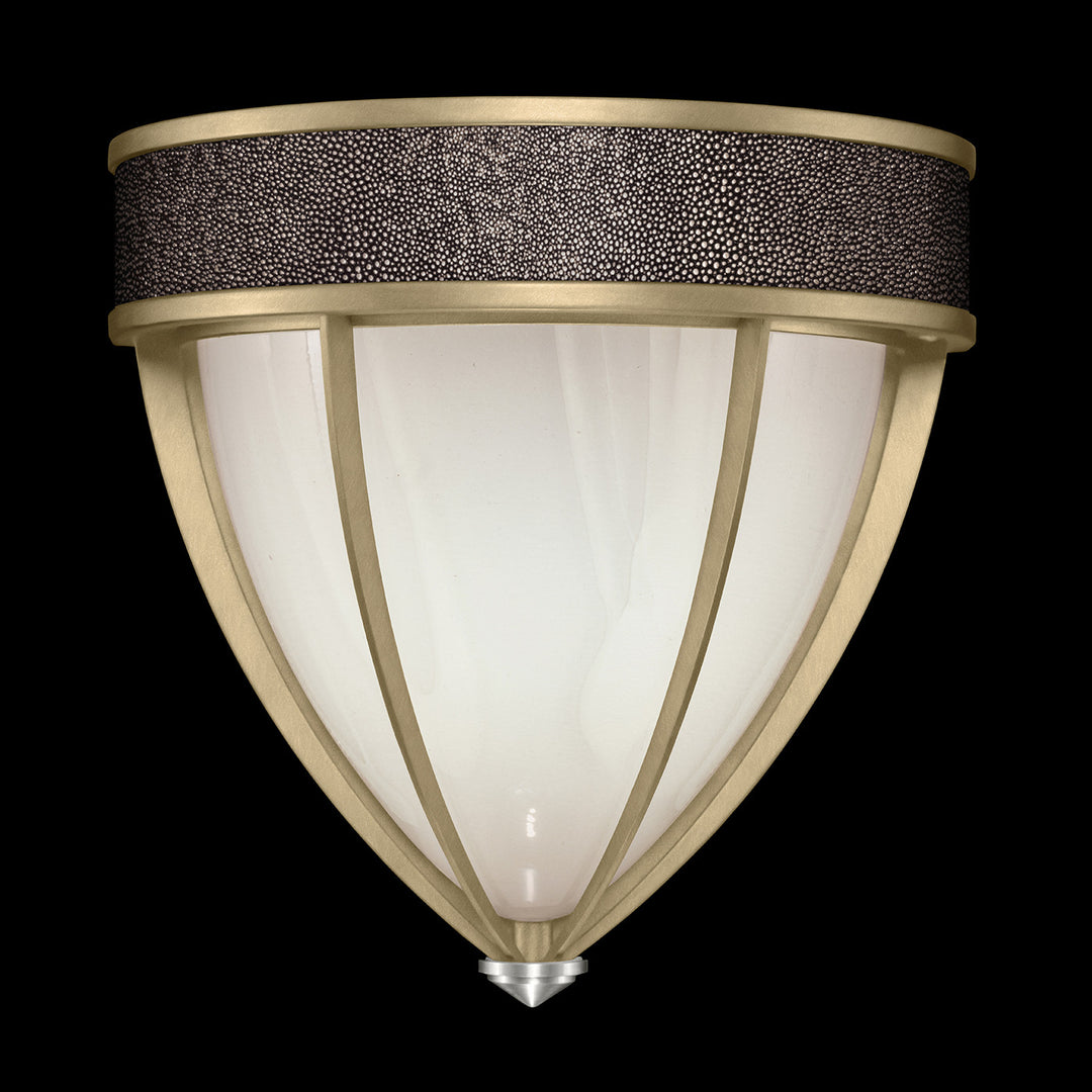 Fine Art Handcrafted Lighting Mirage 12.25"H Sconce in Standard Soft Gold Leaf, Nickel, Pebble (100043-521)
