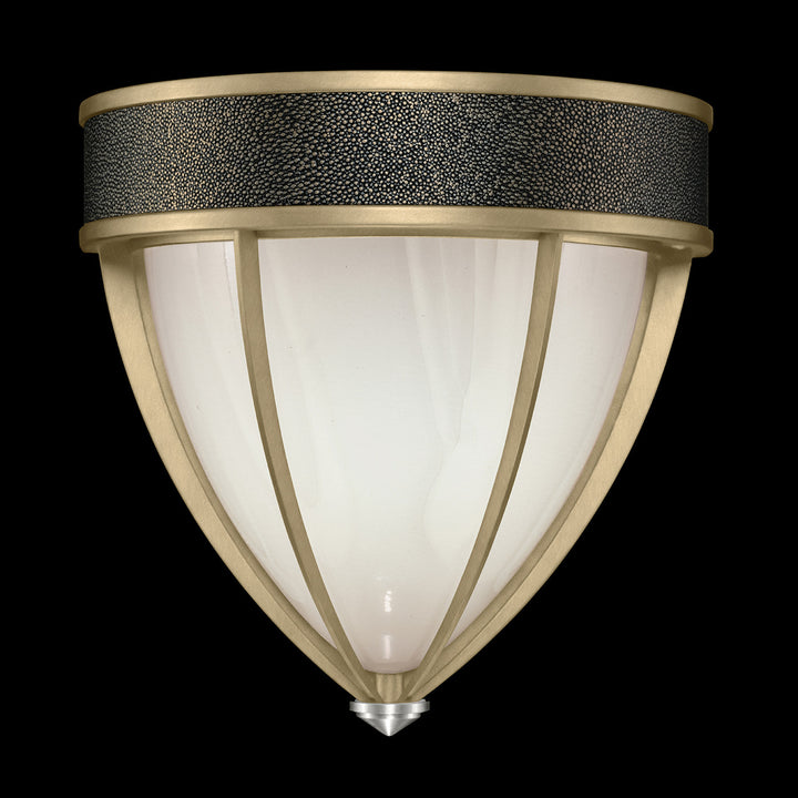 Fine Art Handcrafted Lighting Mirage 12.25"H Sconce in Standard Soft Gold Leaf, Nickel, Black Knight (100043-523)