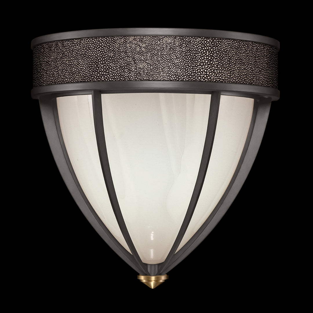 Fine Art Handcrafted Lighting Mirage 12.25"H Sconce in Midnight Steel, Brass, Pebble (100043-711)