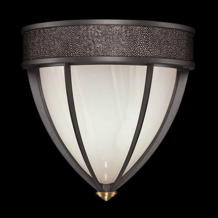 Fine Art Handcrafted Lighting Mirage 12.25"H Sconce in Midnight Steel, Brass, Pebble (100043-711)