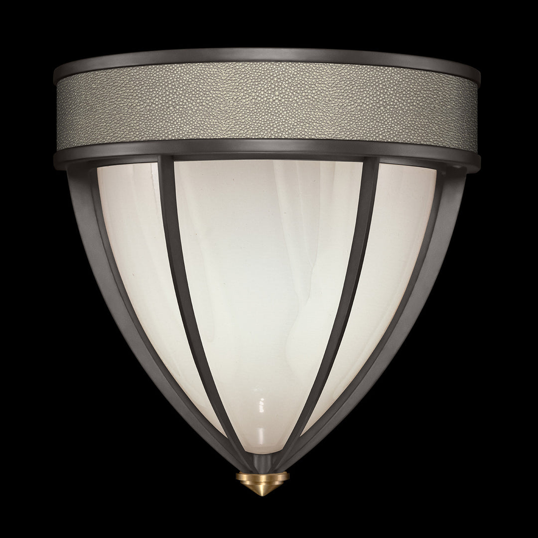 Fine Art Handcrafted Lighting Mirage 12.25"H Sconce in Midnight Steel, Brass, Coco (100043-712)