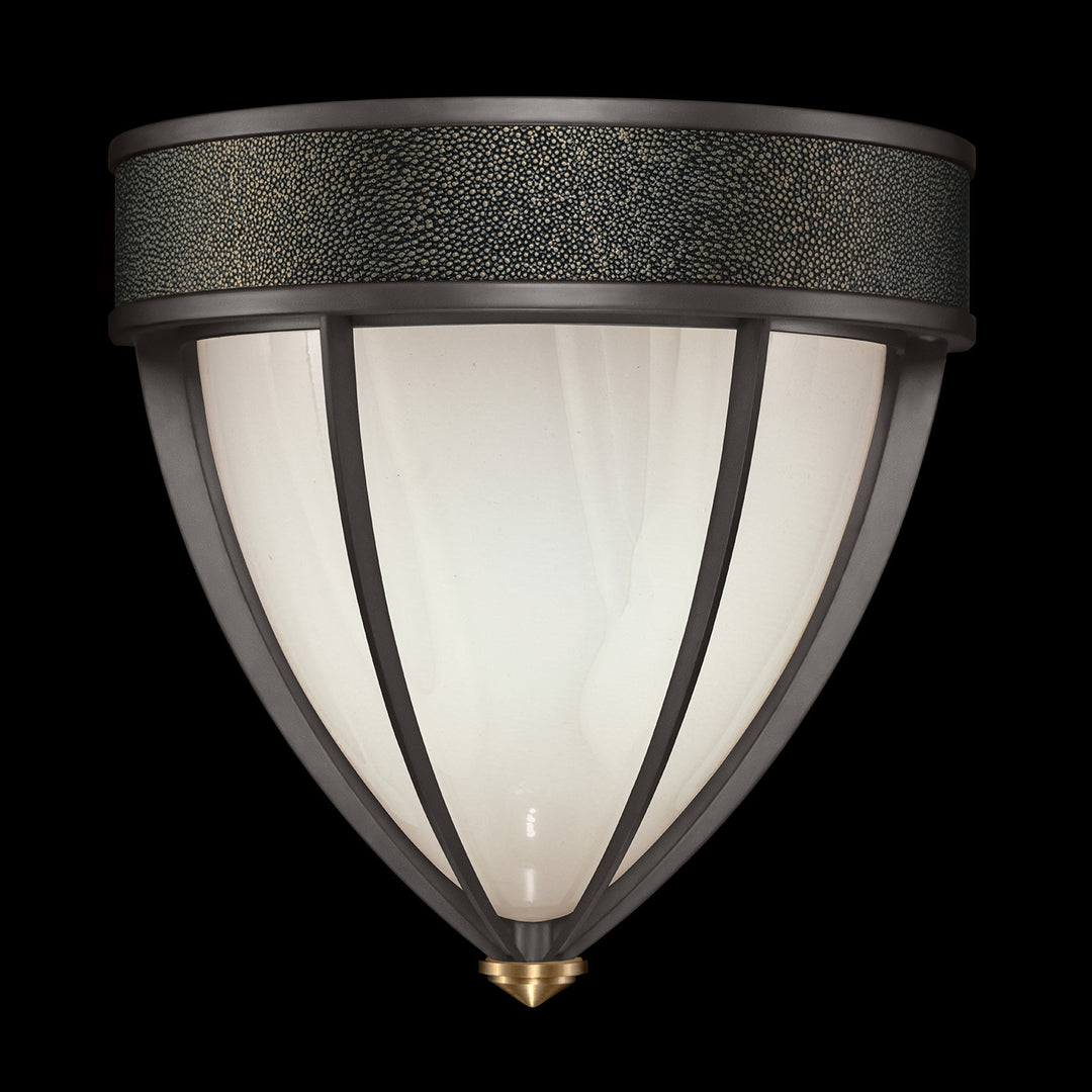 Fine Art Handcrafted Lighting Mirage 12.25"H Sconce in Midnight Steel, Brass, Black Knight (100043-713)