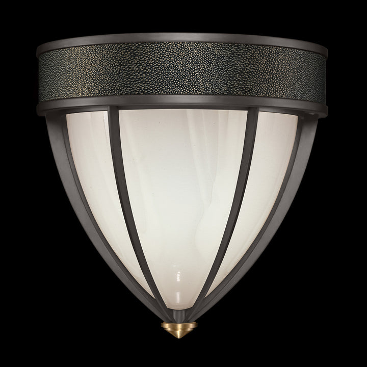 Fine Art Handcrafted Lighting Mirage 12.25"H Sconce in Midnight Steel, Brass, Black Knight (100043-713)