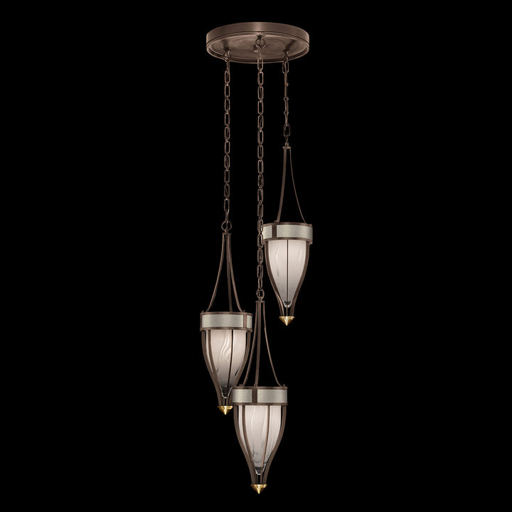 Fine Art Handcrafted Lighting Mirage 17.5"W Round Pendant in Standard Bronze, Brass, Coco (100044-212)