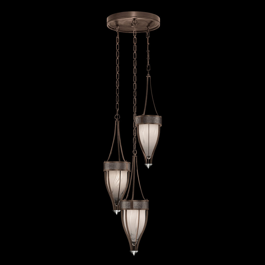 Fine Art Handcrafted Lighting Mirage 17.5"W Round Pendant in Standard Bronze, Nickel, Pebble (100044-221)