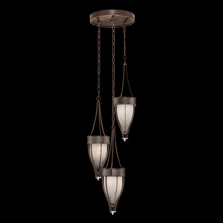 Fine Art Handcrafted Lighting Mirage 17.5"W Round Pendant in Standard Bronze, Nickel, Pebble (100044-221)