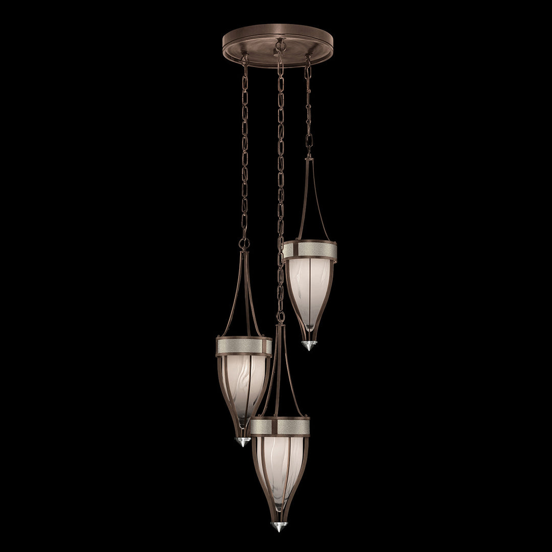 Fine Art Handcrafted Lighting Mirage 17.5"W Round Pendant in Standard Bronze, Nickel, Coco (100044-222)