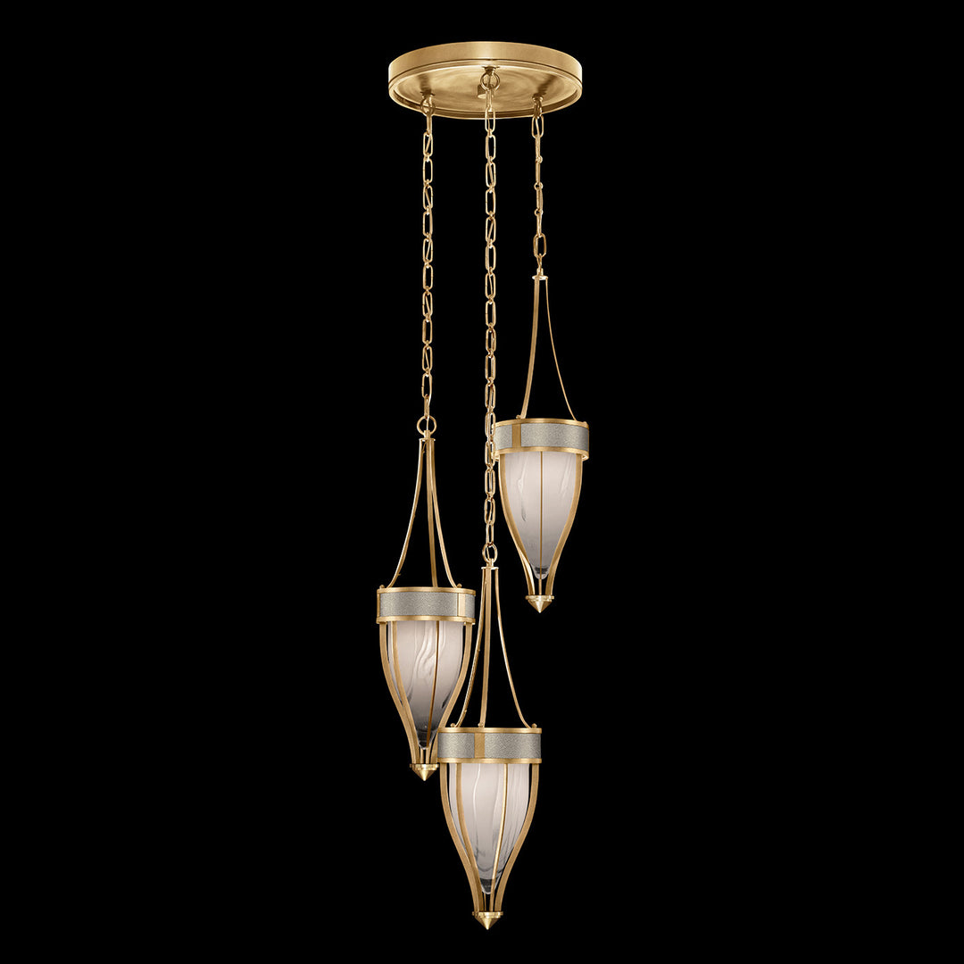 Fine Art Handcrafted Lighting Mirage 17.5"W Round Pendant in Standard Gold Leaf, Brass, Coco (100044-312)