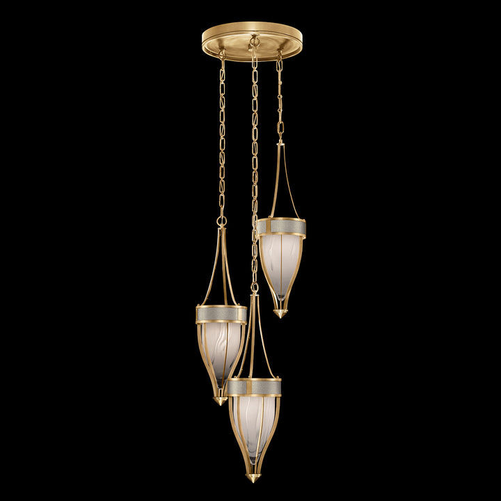 Fine Art Handcrafted Lighting Mirage 17.5"W Round Pendant in Standard Gold Leaf, Brass, Coco (100044-312)