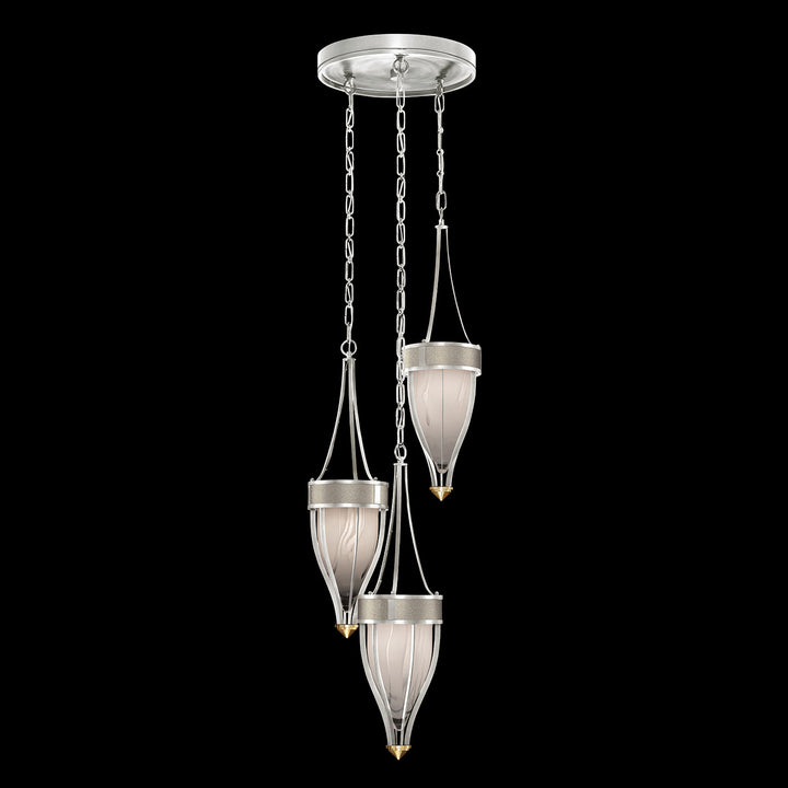 Fine Art Handcrafted Lighting Mirage 17.5"W Round Pendant in Standard Silver Leaf, Brass, Coco (100044-412)