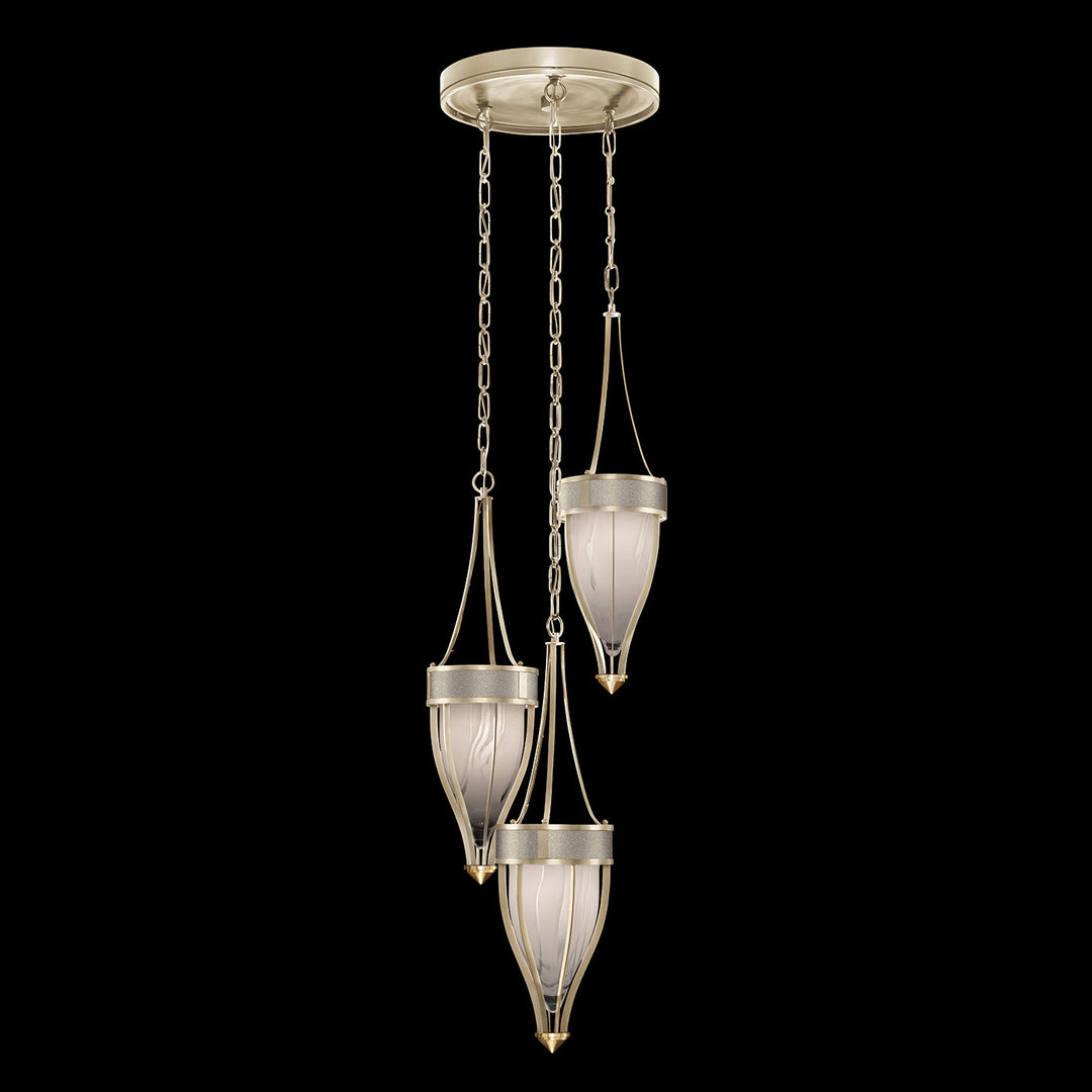 Fine Art Handcrafted Lighting Mirage 17.5"W Round Pendant in Champagne, Brass, Coco (100044-612)