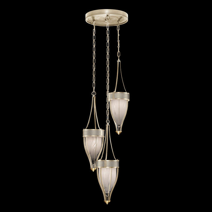 Fine Art Handcrafted Lighting Mirage 17.5"W Round Pendant in Champagne, Brass, Coco (100044-612)