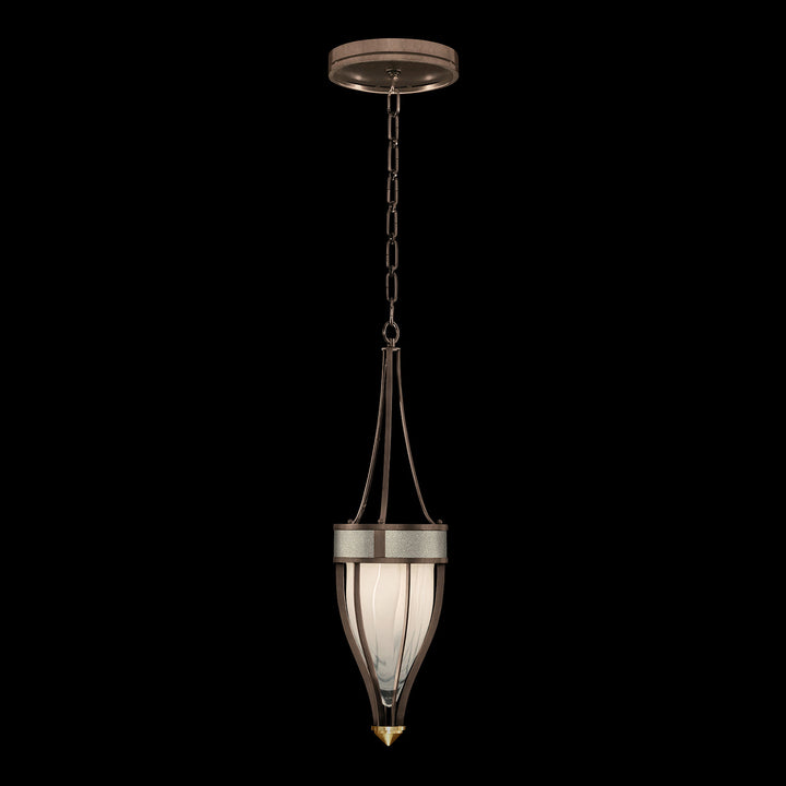 Fine Art Handcrafted Lighting Mirage 7.5"W Round Pendant in Standard Bronze, Brass, Coco (100045-212)