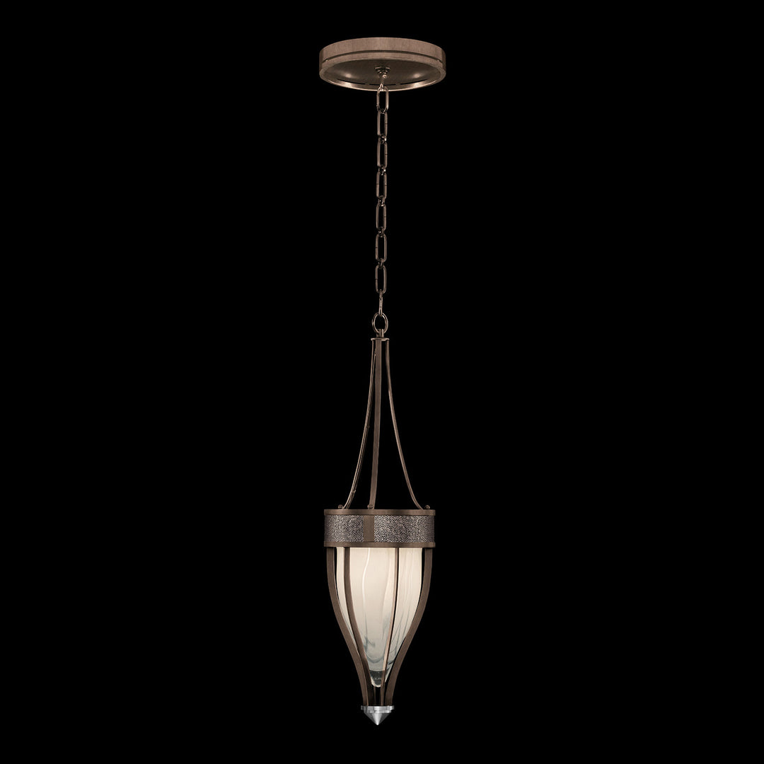Fine Art Handcrafted Lighting Mirage 7.5"W Round Pendant in Standard Bronze, Nickel, Pebble (100045-221)